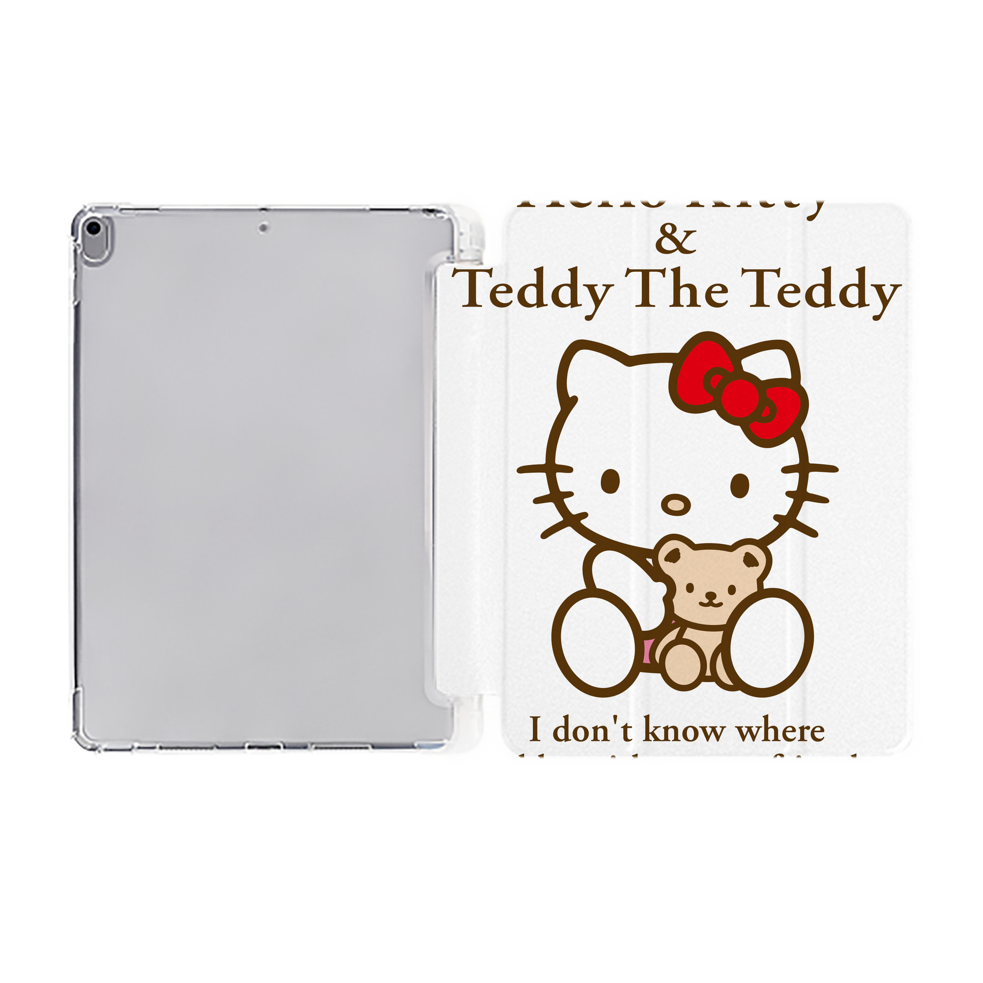 （画像用） Hello Kitty ハローキティ IPad ケース ペン収納付き 三つ折りスタンド PUレザー×シリコン 対応機種9.5/10.5/10.9インチ